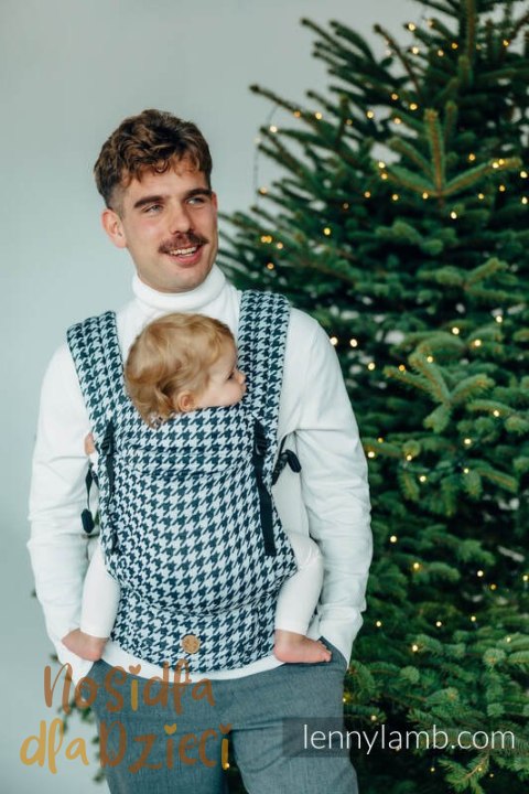 Nosidełko LennyLight z tkaniny żakardowej (44% bawełna, 32% jedwab, 24% wiskoza bambusowa), rozmiar standard - PATA DE GALLO - P