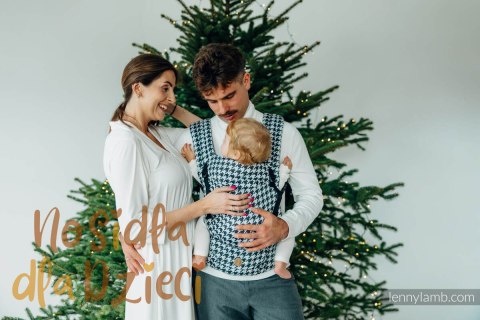 Nosidełko LennyLight z tkaniny żakardowej (44% bawełna, 32% jedwab, 24% wiskoza bambusowa), rozmiar standard - PATA DE GALLO - P