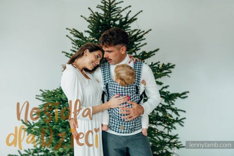 Nosidełko LennyLight z tkaniny żakardowej (44% bawełna, 32% jedwab, 24% wiskoza bambusowa), rozmiar standard - PATA DE GALLO - P