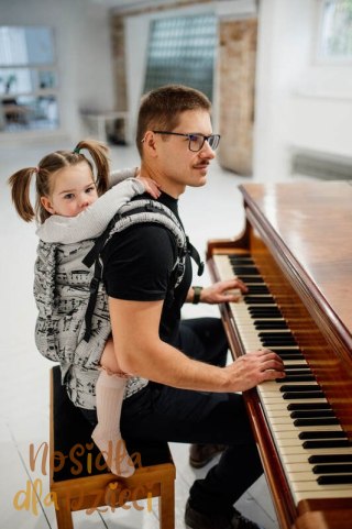 Nosidełko LennyPreschool z tkaniny żakardowej 100% bawełna, rozmiar preschool - MELODY - POLONAISE