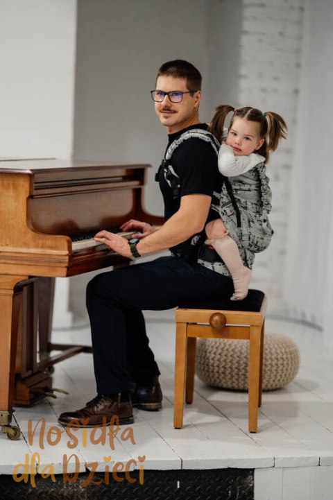 Nosidełko LennyPreschool z tkaniny żakardowej 100% bawełna, rozmiar preschool - MELODY - POLONAISE