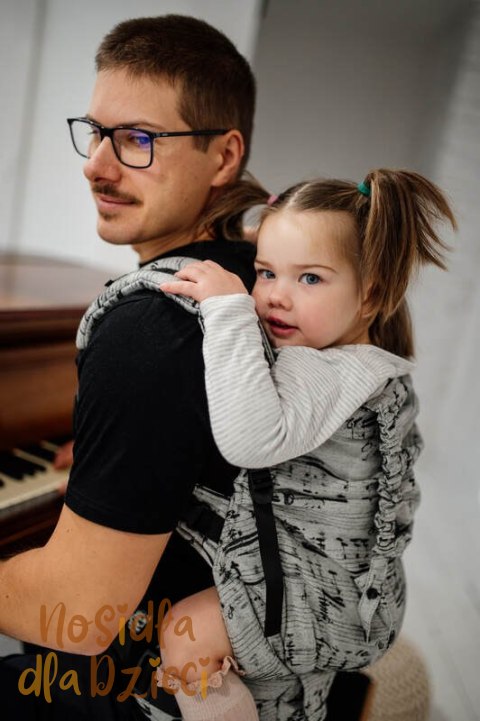 Nosidełko LennyPreschool z tkaniny żakardowej 100% bawełna, rozmiar preschool - MELODY - POLONAISE