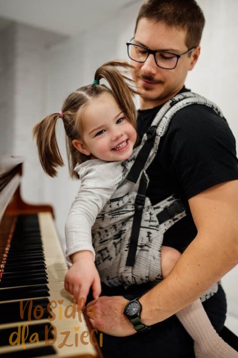 Nosidełko LennyPreschool z tkaniny żakardowej 100% bawełna, rozmiar preschool - MELODY - POLONAISE