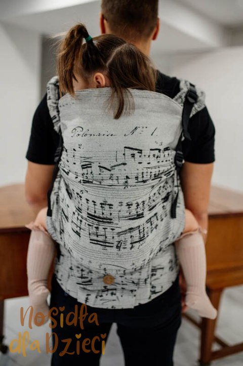 Nosidełko LennyPreschool z tkaniny żakardowej 100% bawełna, rozmiar preschool - MELODY - POLONAISE