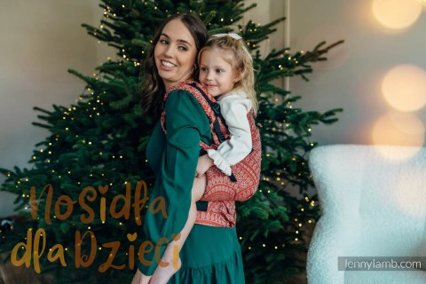 Nosidełko LennyPreschool z tkaniny żakardowej 100% bawełna, rozmiar preschool - PAWI OGON - HOLIDAY