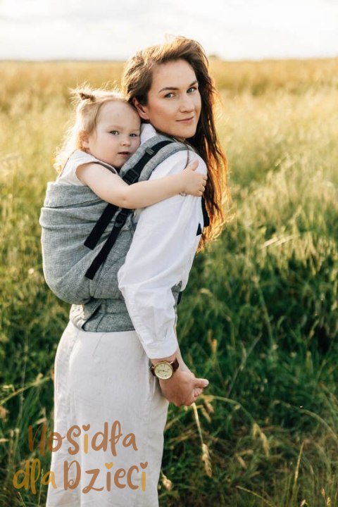 Nosidełko LennyPreschool z tkaniny żakardowej 100% len, rozmiar preschool - ARROW - WAVE (drugi gatunek)