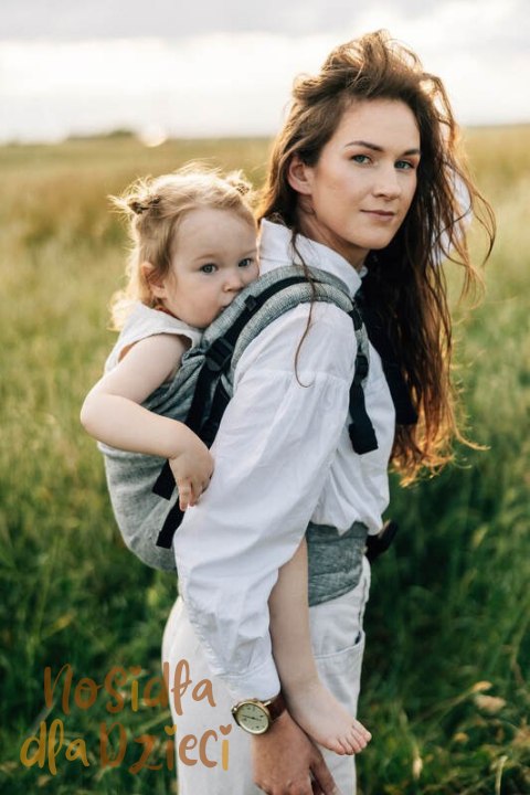 Nosidełko LennyPreschool z tkaniny żakardowej 100% len, rozmiar preschool - ARROW - WAVE (drugi gatunek)