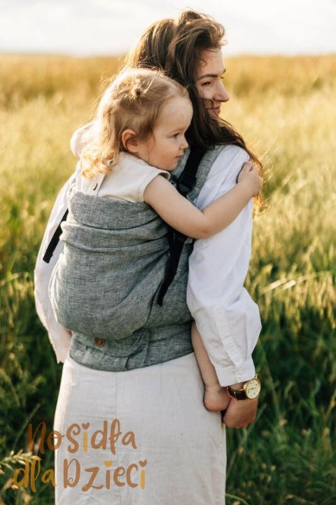 Nosidełko LennyPreschool z tkaniny żakardowej 100% len, rozmiar preschool - ARROW - WAVE (drugi gatunek)