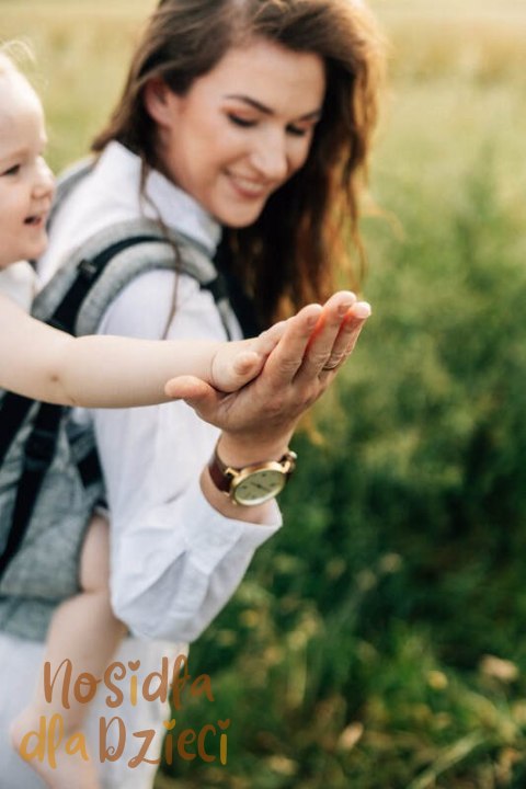 Nosidełko LennyPreschool z tkaniny żakardowej 100% len, rozmiar preschool - ARROW - WAVE (drugi gatunek)