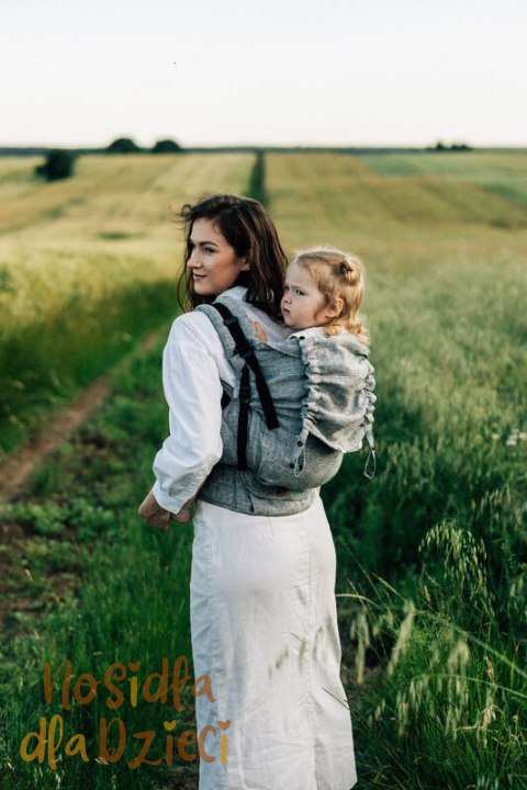 Nosidełko LennyPreschool z tkaniny żakardowej 100% len, rozmiar preschool - ARROW - WAVE (drugi gatunek)