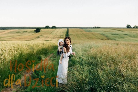 Nosidełko LennyPreschool z tkaniny żakardowej 100% len, rozmiar preschool - ARROW - WAVE (drugi gatunek)