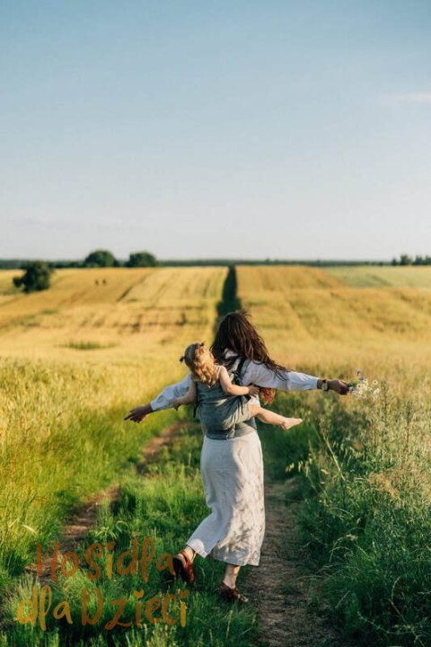 Nosidełko LennyPreschool z tkaniny żakardowej 100% len, rozmiar preschool - ARROW - WAVE (drugi gatunek)