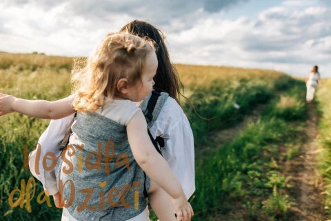 Nosidełko LennyPreschool z tkaniny żakardowej 100% len, rozmiar preschool - ARROW - WAVE (drugi gatunek)