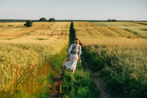 Nosidełko LennyPreschool z tkaniny żakardowej 100% len, rozmiar preschool - ARROW - WAVE (drugi gatunek)