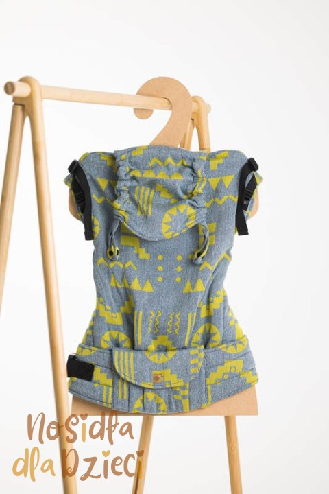 Nosidełko LennyPreschool z tkaniny żakardowej, rozmiar preschool (37% bawełna czesana, 28% wełna merino, 23% jedwab noil, 8% je