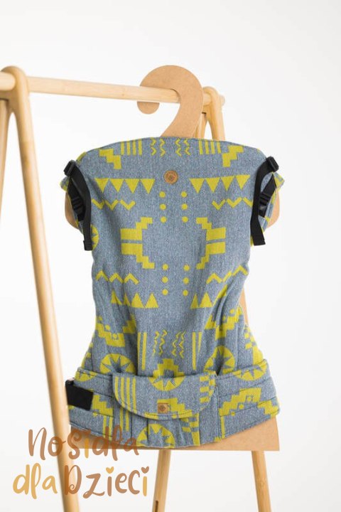 Nosidełko LennyPreschool z tkaniny żakardowej, rozmiar preschool (37% bawełna czesana, 28% wełna merino, 23% jedwab noil, 8% je