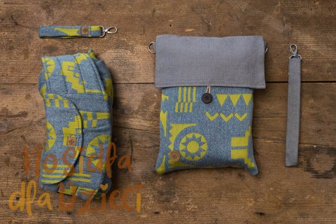 Nosidełko LennyPreschool z tkaniny żakardowej, rozmiar preschool (37% bawełna czesana, 28% wełna merino, 23% jedwab noil, 8% je