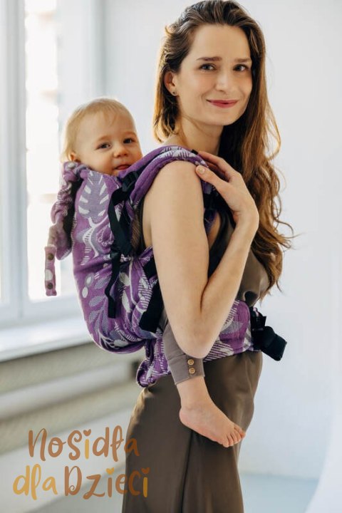 Nosidełko LennyPreschool z tkaniny żakardowej, rozmiar preschool (39% wełna merino, 28% bawełna czesana, 23% len, 10% jedwab tu