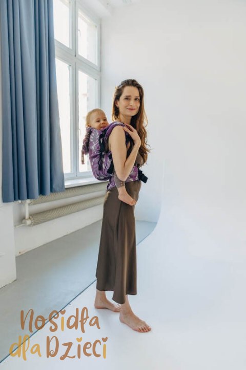 Nosidełko LennyPreschool z tkaniny żakardowej, rozmiar preschool (39% wełna merino, 28% bawełna czesana, 23% len, 10% jedwab tu