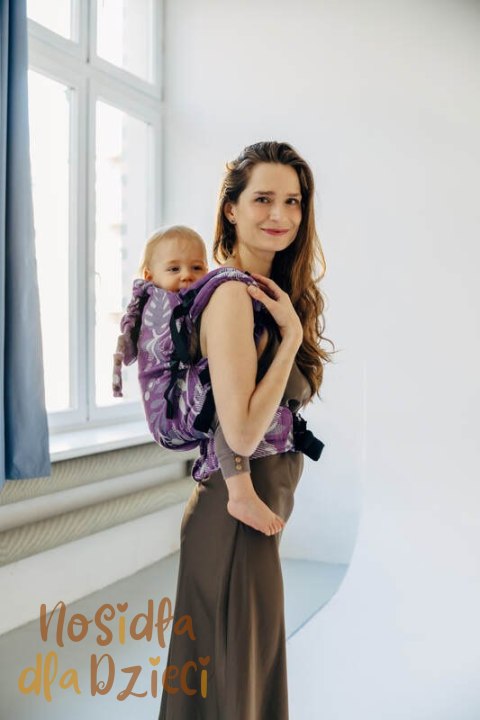 Nosidełko LennyPreschool z tkaniny żakardowej, rozmiar preschool (39% wełna merino, 28% bawełna czesana, 23% len, 10% jedwab tu