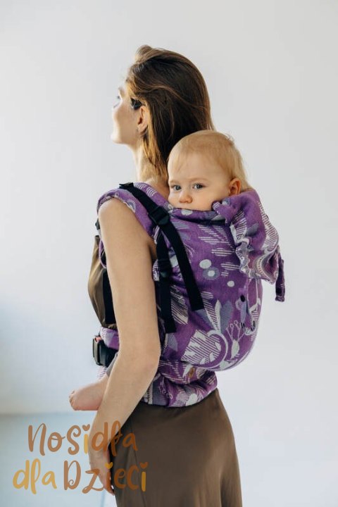 Nosidełko LennyPreschool z tkaniny żakardowej, rozmiar preschool (39% wełna merino, 28% bawełna czesana, 23% len, 10% jedwab tu