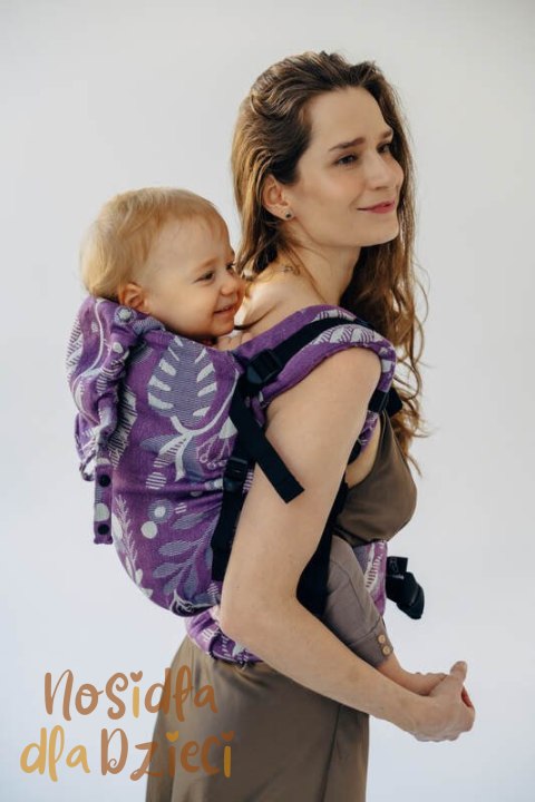 Nosidełko LennyPreschool z tkaniny żakardowej, rozmiar preschool (39% wełna merino, 28% bawełna czesana, 23% len, 10% jedwab tu