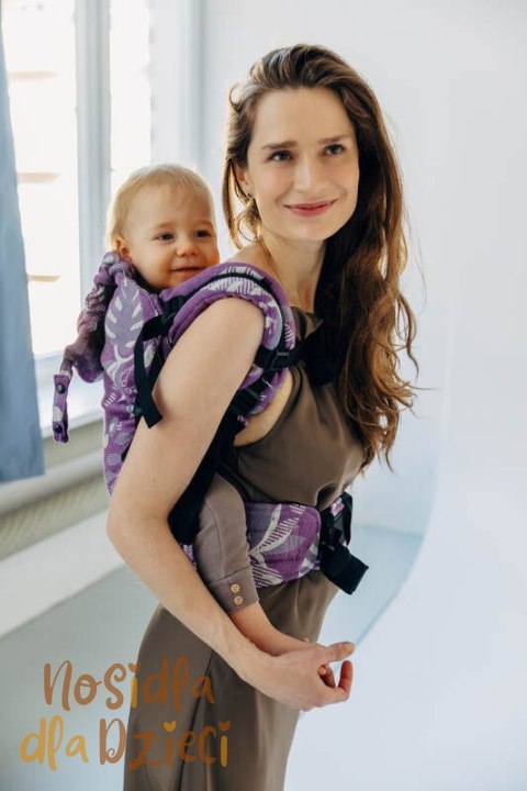 Nosidełko LennyPreschool z tkaniny żakardowej, rozmiar preschool (39% wełna merino, 28% bawełna czesana, 23% len, 10% jedwab tu