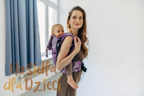 Nosidełko LennyPreschool z tkaniny żakardowej, rozmiar preschool (39% wełna merino, 28% bawełna czesana, 23% len, 10% jedwab tu