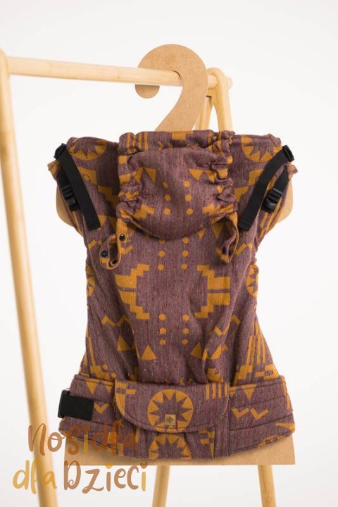 Nosidełko LennyPreschool z tkaniny żakardowej, rozmiar preschool (45% jedwab tussah, 32% bawełna czesana, 8% wełna merino, 8% k