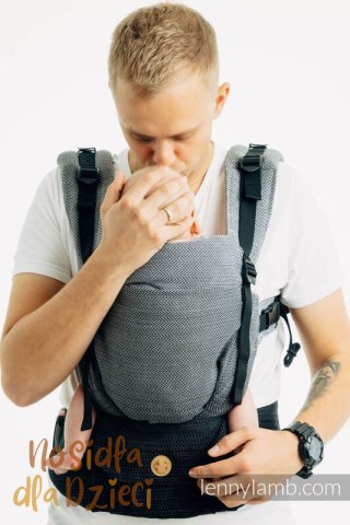 Nosidełko LennyUpGrade PRO, splot jodełkowy, 100% bawełna , rozmiar standard - MAŁA JODEŁKA OMBRE SZARY