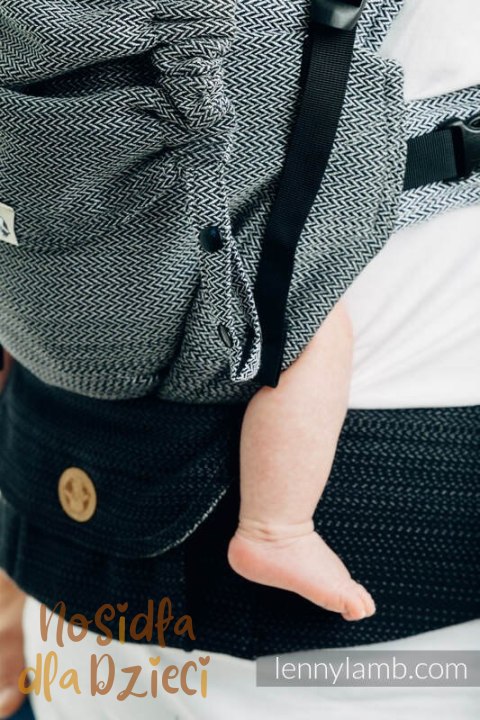 Nosidełko LennyUpGrade PRO, splot jodełkowy, 100% bawełna , rozmiar standard - MAŁA JODEŁKA OMBRE SZARY