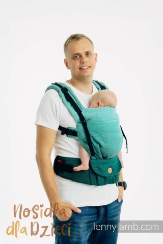 Nosidełko LennyUpGrade PRO, splot jodełkowy, 100% bawełna , rozmiar standard - MAŁA JODEŁKA OMBRE ZIELEŃ (drugi gatunek)