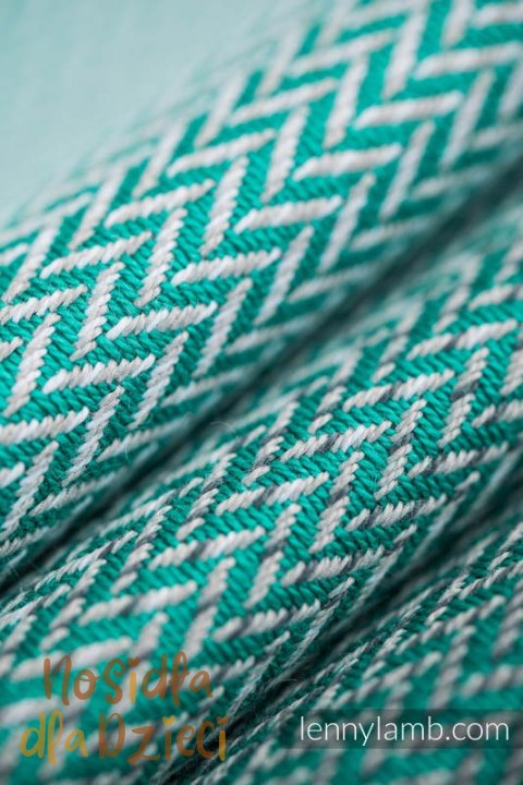 Nosidełko LennyUpGrade PRO, splot jodełkowy, 100% bawełna , rozmiar standard - MAŁA JODEŁKA OMBRE ZIELEŃ