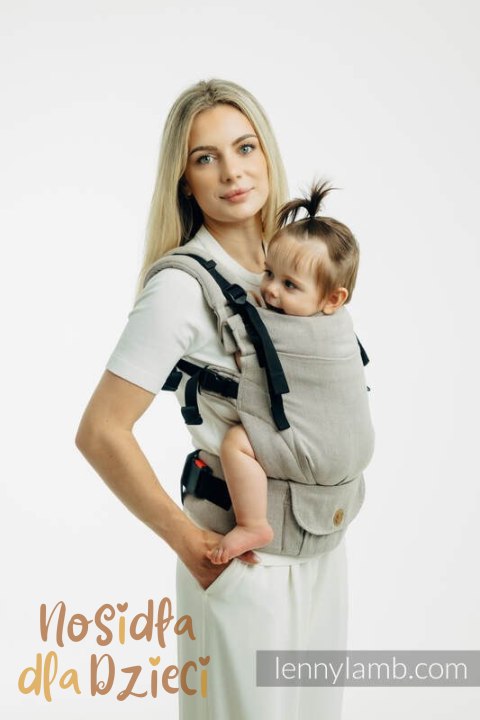 Nosidełko LennyUpGrade PRO z tkaniny skośno-krzyżowej, 100% bawełna, rozmiar standard - PEANUT BUTTER