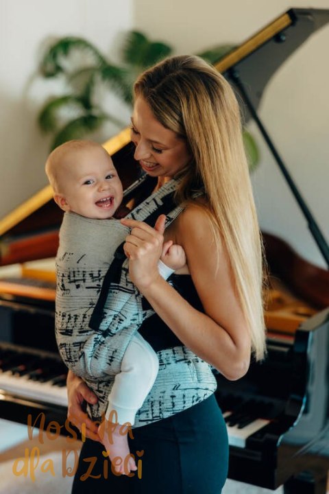 Nosidełko LennyUpGrade PRO z tkaniny żakardowej 100% bawełna , rozmiar standard - MELODY - POLONAISE