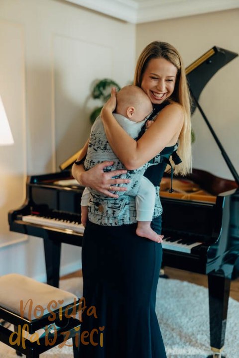 Nosidełko LennyUpGrade PRO z tkaniny żakardowej 100% bawełna , rozmiar standard - MELODY - POLONAISE