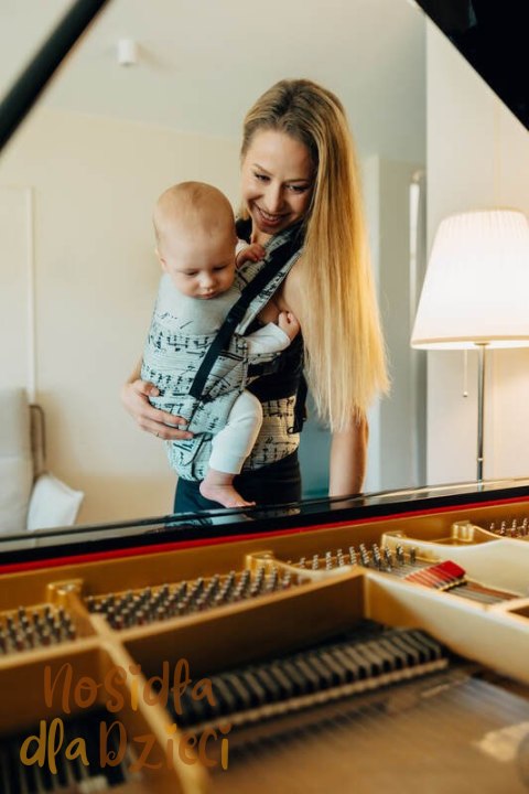 Nosidełko LennyUpGrade PRO z tkaniny żakardowej 100% bawełna , rozmiar standard - MELODY - POLONAISE