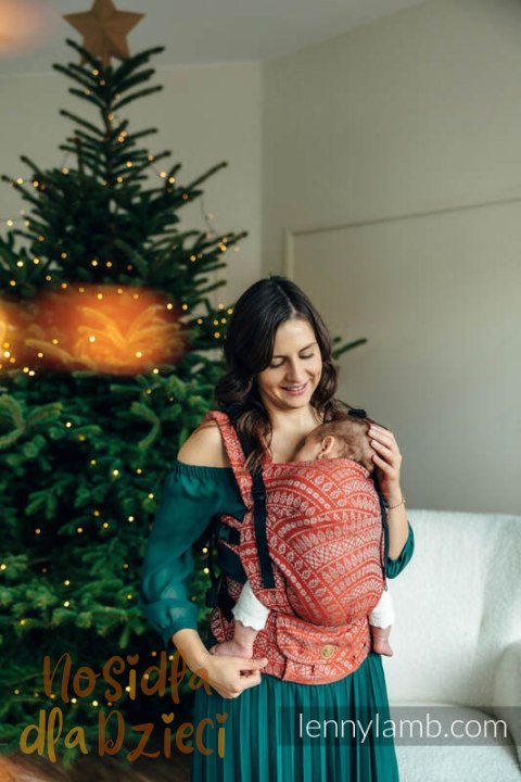 Nosidełko LennyUpGrade PRO z tkaniny żakardowej 100% bawełna , rozmiar standard - PAWI OGON - HOLIDAY