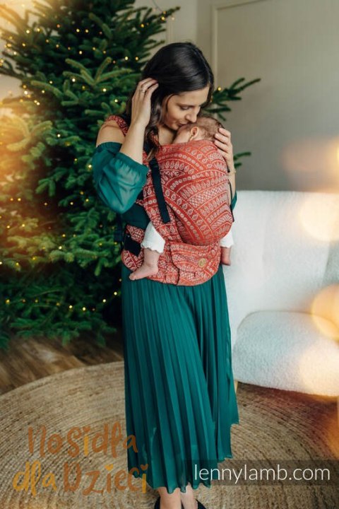 Nosidełko LennyUpGrade PRO z tkaniny żakardowej 100% bawełna , rozmiar standard - PAWI OGON - HOLIDAY