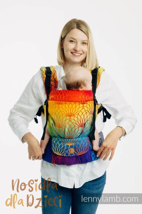 Nosidełko LennyUpGrade PRO z tkaniny żakardowej 100% bawełna , rozmiar standard - TĘCZOWY LOTOS