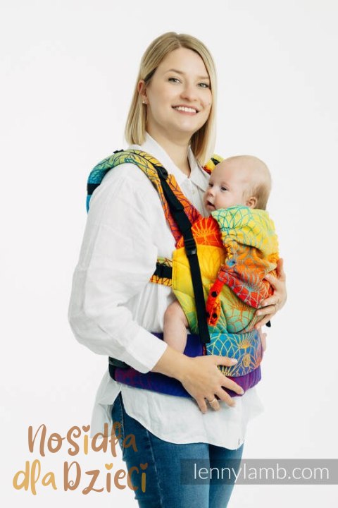 Nosidełko LennyUpGrade PRO z tkaniny żakardowej 100% bawełna , rozmiar standard - TĘCZOWY LOTOS
