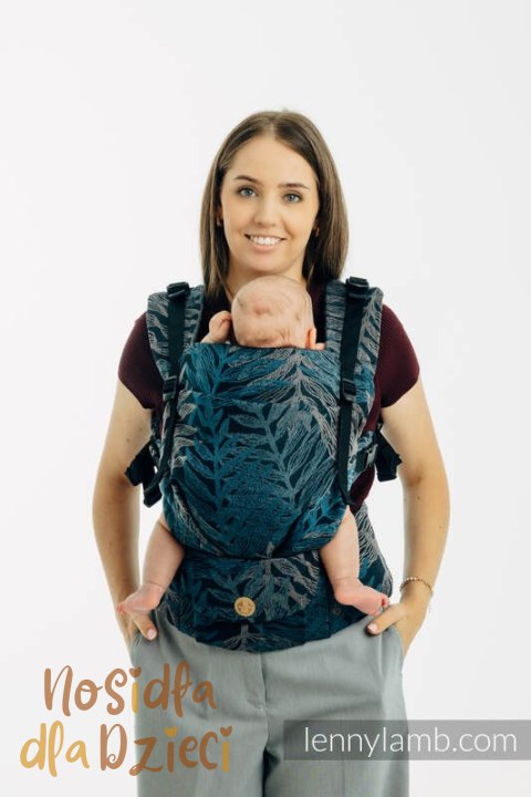 Nosidełko LennyUpGrade PRO z tkaniny żakardowej (54% bawełna, 46% TENCEL™), rozmiar standard - RAINFOREST - NOCTURNAL