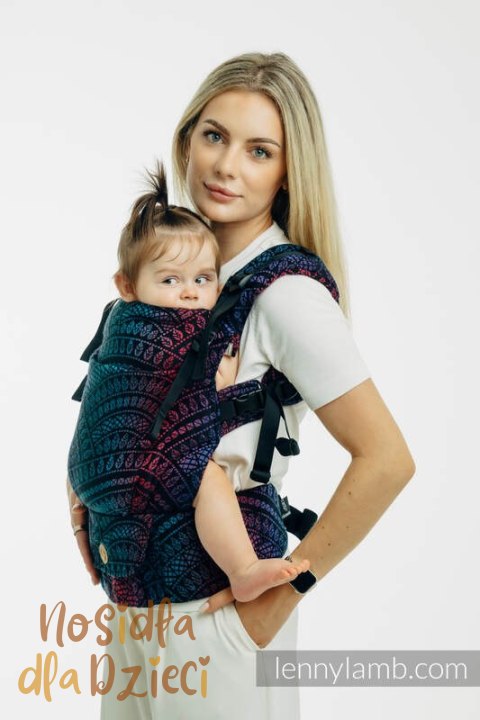 Nosidełko LennyUpGrade PRO z tkaniny żakardowej 60% bawełna, 28% wełna merino, 8% jedwab, 4% kaszmir , standard, PAWI OGON