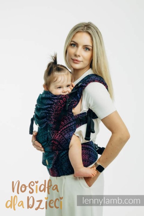 Nosidełko LennyUpGrade PRO z tkaniny żakardowej 60% bawełna, 28% wełna merino, 8% jedwab, 4% kaszmir , standard, PAWI OGON