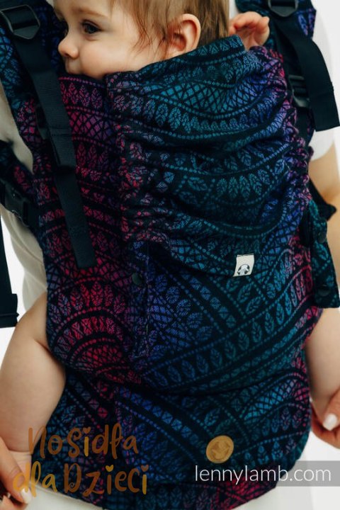 Nosidełko LennyUpGrade PRO z tkaniny żakardowej 60% bawełna, 28% wełna merino, 8% jedwab, 4% kaszmir , standard, PAWI OGON