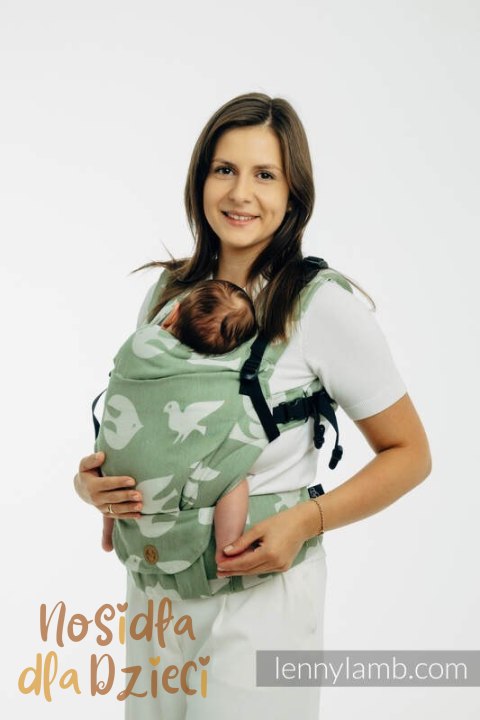 Nosidełko LennyUpGrade PRO z tkaniny żakardowej (80% bawełna, 20% lyocell) , rozmiar standard - BIRDY - FLY HIGH