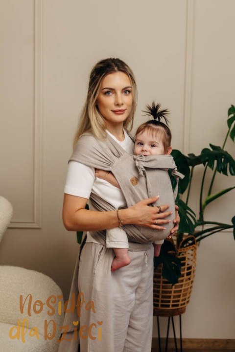 Nosidełko dla dzieci WRAP-TAI MINI, 100 % bawełna skośno-krzyżowa, z kapturkiem - PEANUT BUTTER