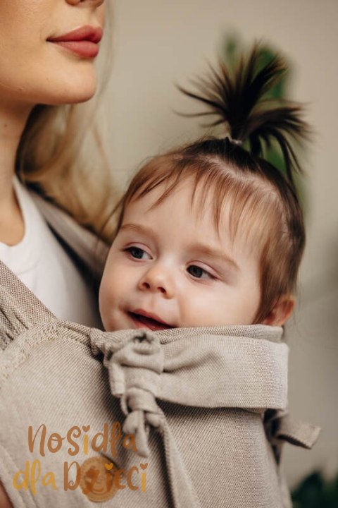 Nosidełko dla dzieci WRAP-TAI MINI, 100 % bawełna skośno-krzyżowa, z kapturkiem - PEANUT BUTTER