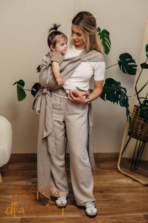 Nosidełko dla dzieci WRAP-TAI MINI, 100 % bawełna skośno-krzyżowa, z kapturkiem - PEANUT BUTTER