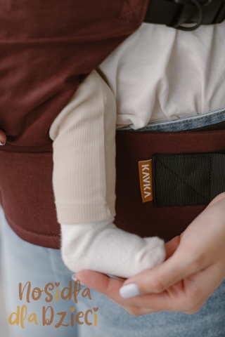 KAVKA Nest BROWN cotton - elastyczne nosidełko klamrowe dla noworodka i niemowlęcia